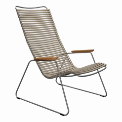Fauteuil lounge en métal et plastique beige 78x72x77cm Click - Houe