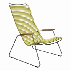 Fauteuil lounge en métal et plastique jaune citron 78x72x77cm Click - Houe