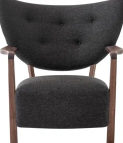 Fauteuil lounge en noyer huilé et laine gris foncé 85 x 85 x 84 cm Wulff ATD2 - &tradition