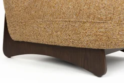 Fauteuil lounge en tissu marron et bois de frêne Loom - Dutchbone