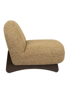 Fauteuil lounge en tissu marron et bois de frêne Loom - Dutchbone