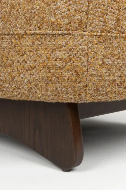 Fauteuil lounge en tissu marron et bois de frêne Loom - Dutchbone