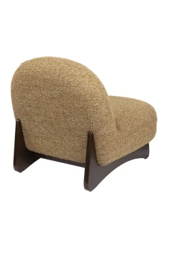 Fauteuil lounge en tissu marron et bois de frêne Loom - Dutchbone