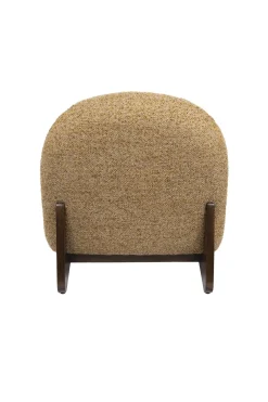 Fauteuil lounge en tissu marron et bois de frêne Loom - Dutchbone
