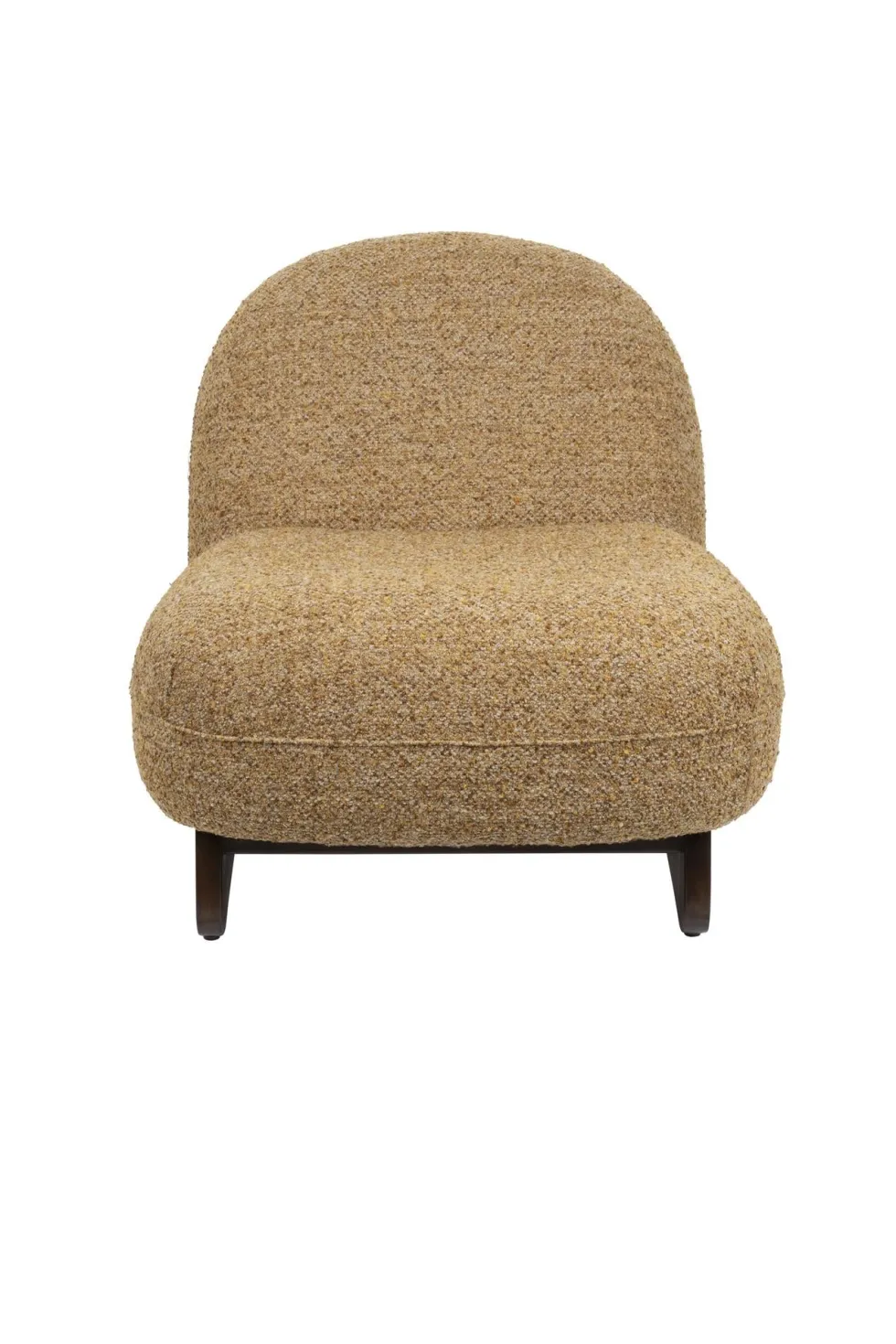 Fauteuil lounge en tissu marron et bois de frêne Loom - Dutchbone