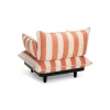 Fauteuil lounge modulaire d'extérieur rayé orange 100x90cm Paletti - Fatboy
