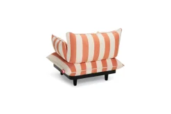 Fauteuil lounge modulaire d'extérieur rayé orange 100x90cm Paletti - Fatboy