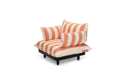 Fauteuil lounge modulaire d'extérieur rayé orange 100x90cm Paletti - Fatboy