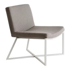 Fauteuil métal et tissus pied-de-poule Zero - Custom form