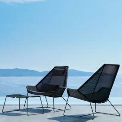 Fauteuil noir avec coussins gris Breeze Highback - Cane-Line
