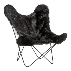 Fauteuil noir avec structure en acier noir Islandais AA - Airborne