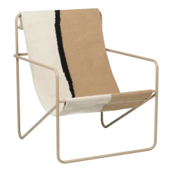 Fauteuil noir et terre en métal beige Desert - Ferm Living