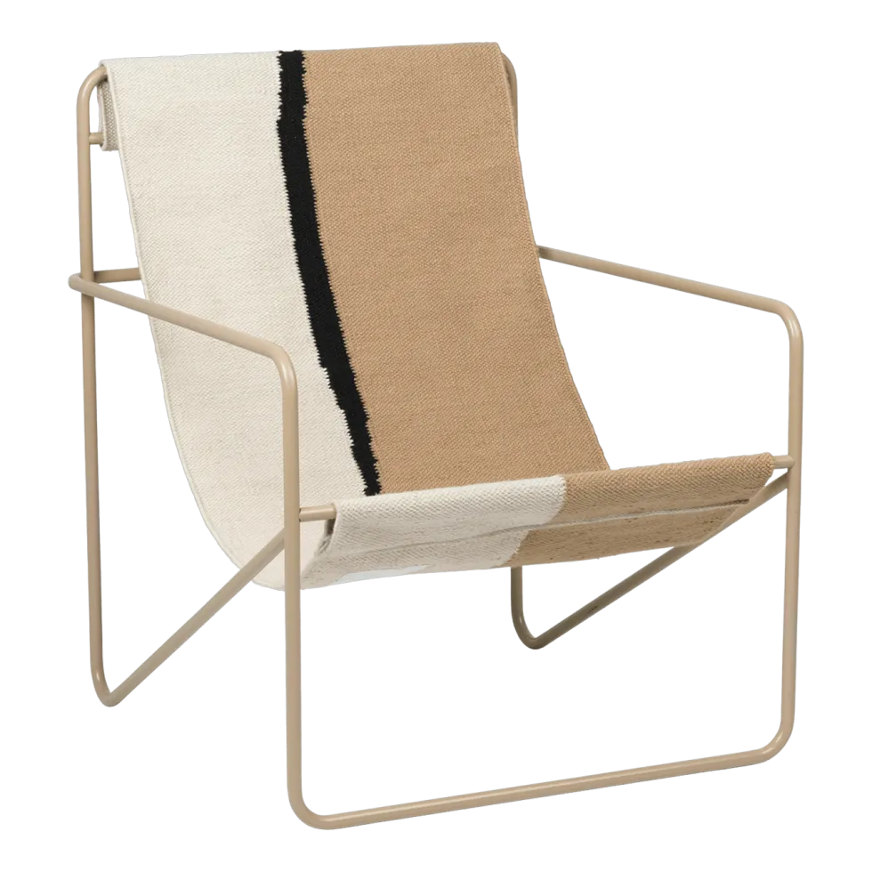 Fauteuil noir et terre en métal beige Desert - Ferm Living