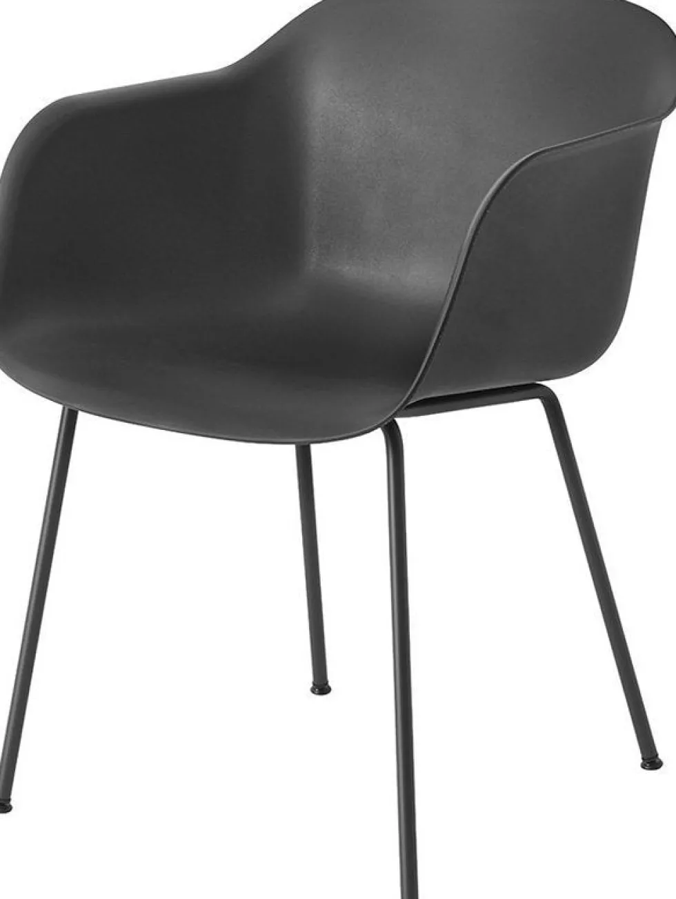 Fauteuil noir piétement tubes Fiber - Muuto