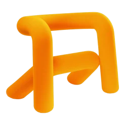 Fauteuil orange 65cm Extra Bold - Moustache