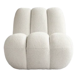 Fauteuil organic en tissu bouclé blanc cassé Toe - 101 COPENHAGEN