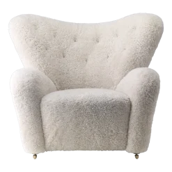 Fauteuil peau de mouton clair de lune The tired man - Audo