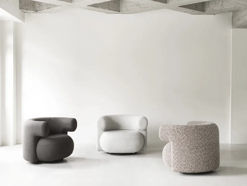 Fauteuil pivotant en tissu groupe 6 Zero 0001 Burra - Normann Copenhagen