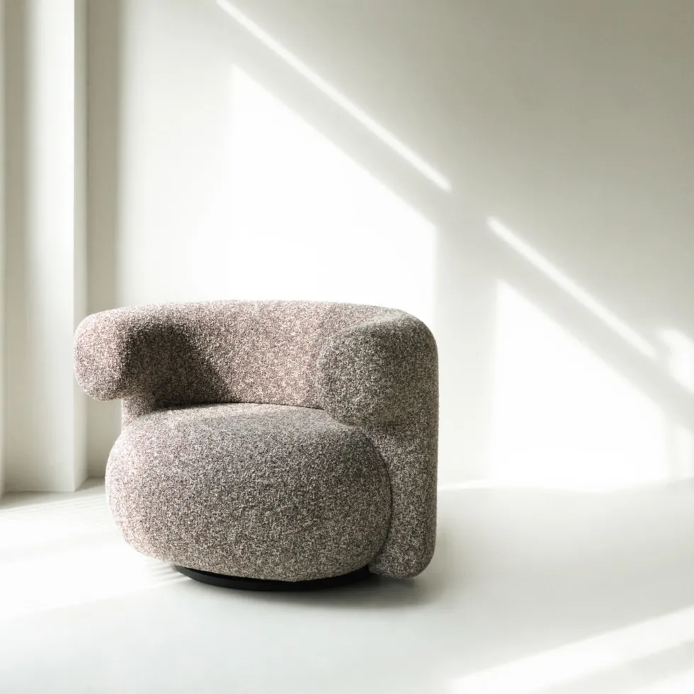 Fauteuil pivotant en tissu zero 0110 Burra - Normann Copenhagen