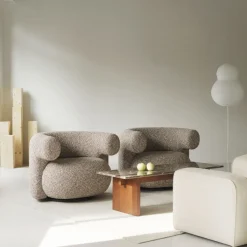 Fauteuil pivotant en tissu zero 0110 Burra - Normann Copenhagen