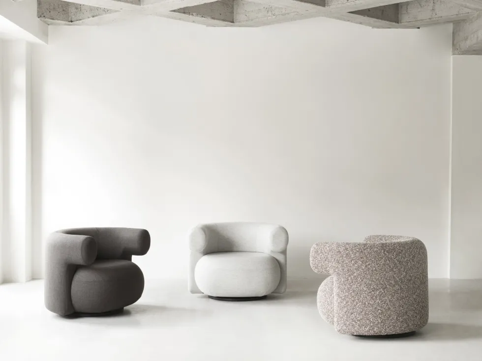 Fauteuil pivotant en tissu zero 0110 Burra - Normann Copenhagen