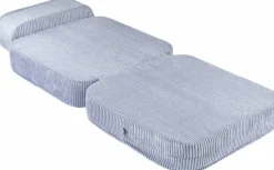 Fauteuil pliable en velours côtelé bleu blueberry 150 x 60 cm - Wigiwama
