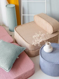 Fauteuil pliable en velours côtelé marron 150 x 60 cm - Wigiwama