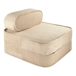 Fauteuil pliable en velours côtelé marron 150 x 60 cm - Wigiwama