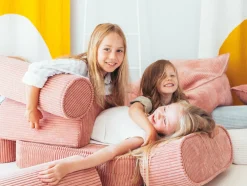 Fauteuil pliable en velours côtelé rose 150 x 60 cm - Wigiwama