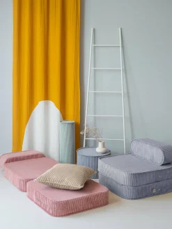 Fauteuil pliable en velours côtelé rose 150 x 60 cm - Wigiwama
