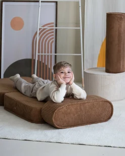 Fauteuil pliable en velours côtelé toffee 150 x 60 cm - Wigiwama