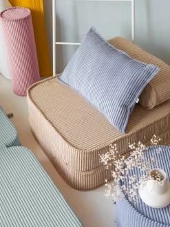 Fauteuil pliable en velours côtelé vert menthe poivrée 150 x 60 cm - Wigiwama