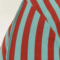 Fauteuil pouf en coton à rayures rouge et vert 105 x 105 x 60 cm Ziggy - Nobodinoz