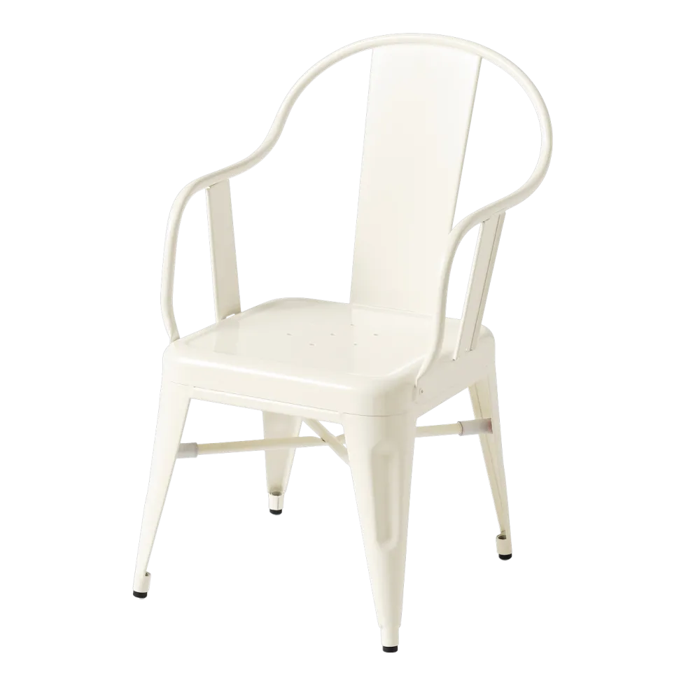 Fauteuil pour enfant en acier blanc perlé Mouette - Tolix