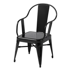 Fauteuil pour enfant en acier noir foncé Mouette - Tolix