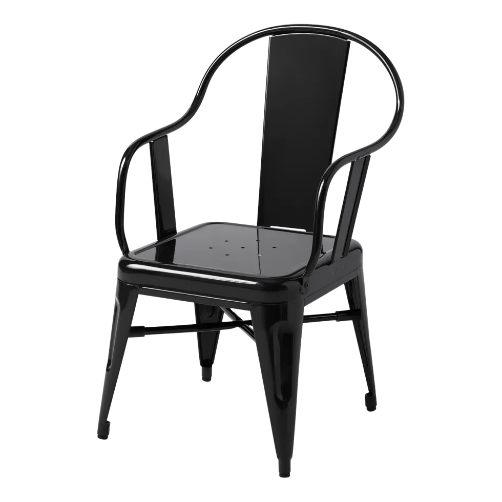 Fauteuil pour enfant en acier noir foncé Mouette - Tolix