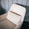 Fauteuil relax en tissu bouclé beige 66x75x77cm Hailey - Pomax
