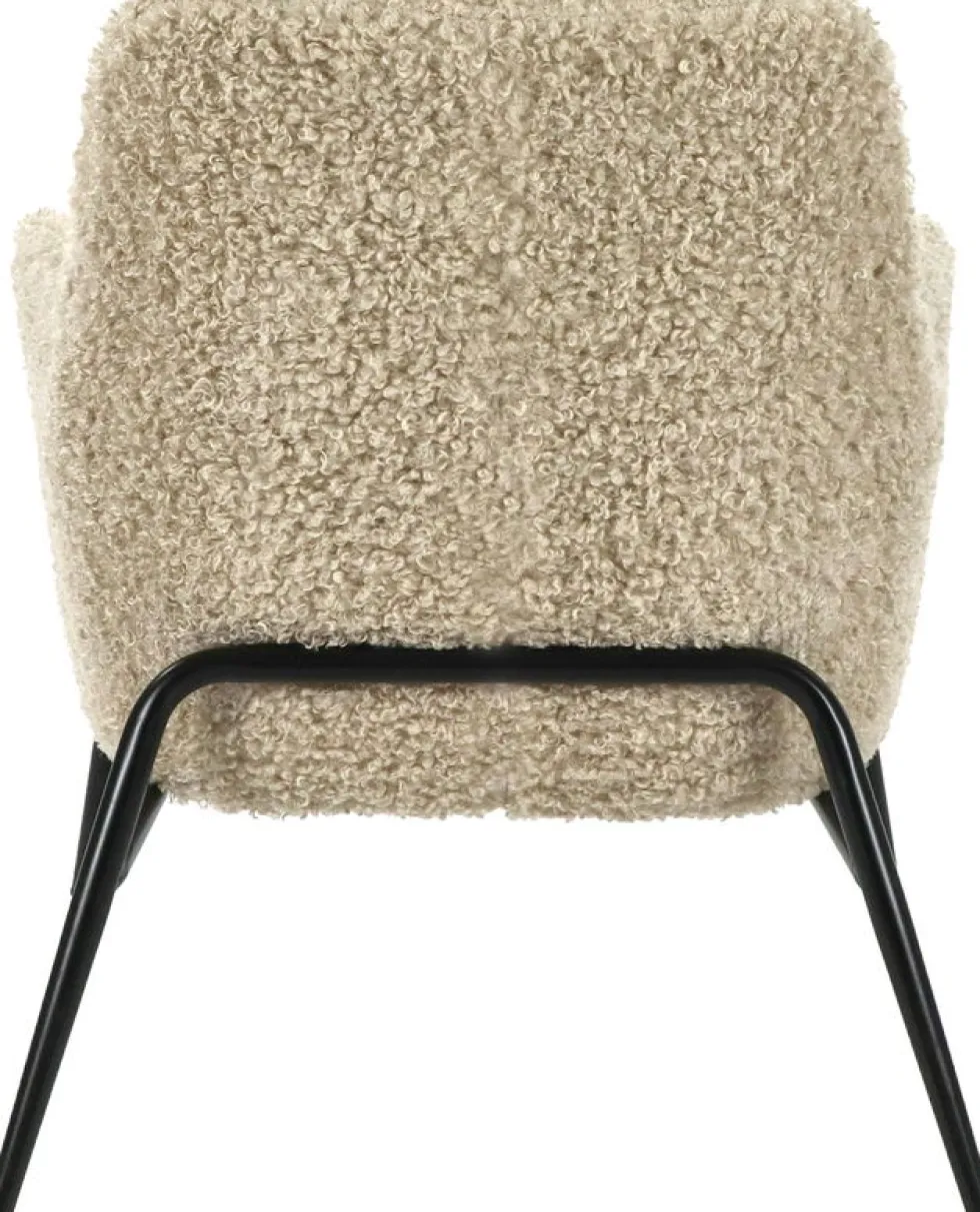 Fauteuil relax en tissu bouclé beige 66x75x77cm Hailey - Pomax
