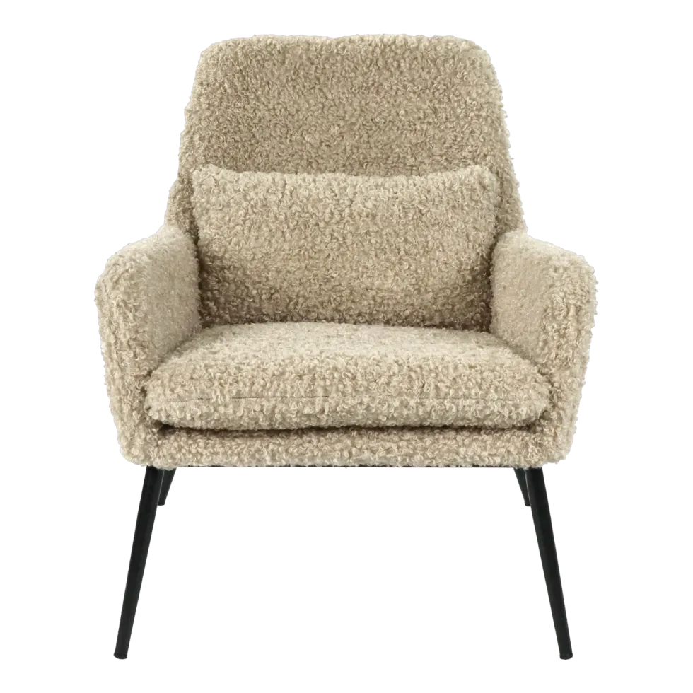 Fauteuil relax en tissu bouclé beige 66x75x77cm Hailey - Pomax