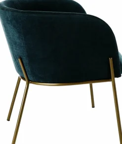 Fauteuil relax en velours pétrole Polka - Pomax