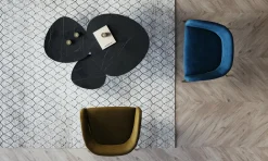 Fauteuil relax en velours pétrole Polka - Pomax