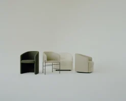 Fauteuil rembourré en barnum taupe foncé Covent club - New works