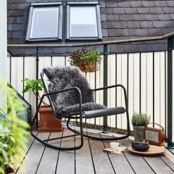 Fauteuil Rocking Chair en aluminium noir Copenhagen - Cane-Line