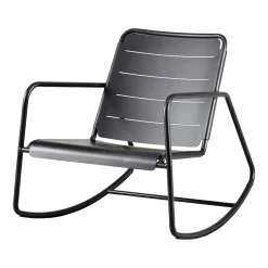 Fauteuil Rocking Chair en aluminium noir Copenhagen - Cane-Line