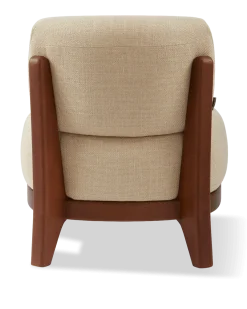 Fauteuil rond en tissu beige et bois de frêne Smooth Fizz - Pols Potten