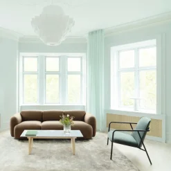 Fauteuil vert et coque en frêne noir Pad Lounge noir/Synergy Synergy LDS41  - Normann Copenhagen
