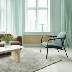Fauteuil vert et coque en frêne noir Pad Lounge noir/Synergy Synergy LDS41  - Normann Copenhagen