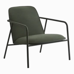 Fauteuil vert et coque en frêne noir Pad Lounge noir/Synergy Synergy LDS41 - Normann Copenhagen