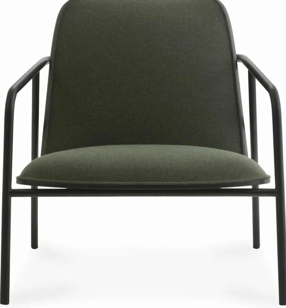 Fauteuil vert et coque en frêne noir Pad Lounge noir/Synergy Synergy LDS41 - Normann Copenhagen