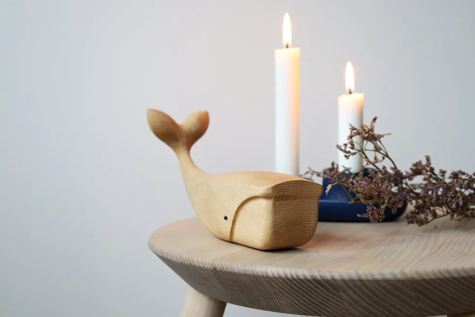 Figurine en bouleau naturel baleine I Piccolini - EMKO